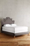 Anthropologie Linen Ainsworth Bed In Grey