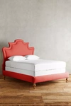 Anthropologie Linen Ainsworth Bed In Red