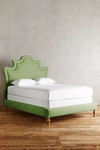 Anthropologie Linen Ainsworth Bed In Green