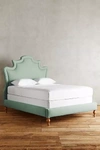 Anthropologie Linen Ainsworth Bed In Green