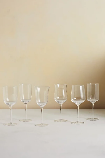 Terrain Assorted Glass Goblets, Set Of 6 Clear In Transparent
