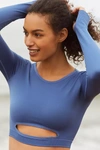 L*space In The Zone Seamless Top In Blue