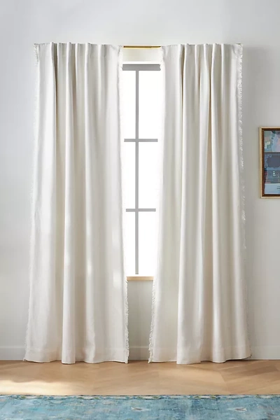 Anthropologie Luxe Linen Blend Blackout Curtain