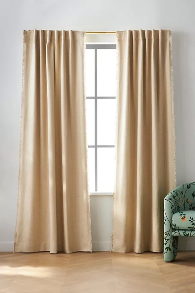 Anthropologie Luxe Linen Blend Blackout Curtain