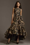Mac Duggal Brocade High-low Gown In Multicolor