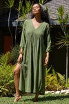 Malai Easy V-neck Maxi Dress In Green