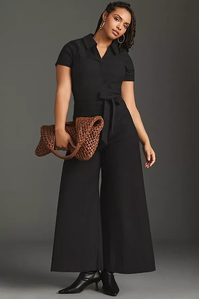 Maeve Wrapped-culotte Jumpsuit In Black