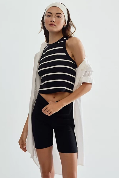 Maeve Cropped Racerback Tank Top In Multicolor