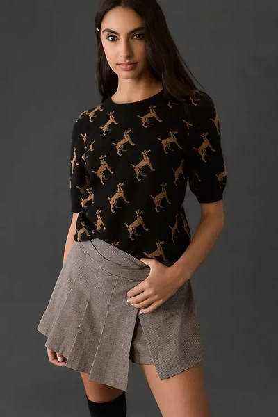 Maeve Harmon Jacquard Sweater Tee In Multicolor