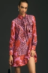 Maeve Tie-neck Mini Dress In Multicolor