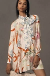 Maeve Tie-neck Mini Dress In Multicolor