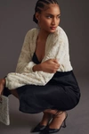 Maeve Faux Fur Shrug In Beige