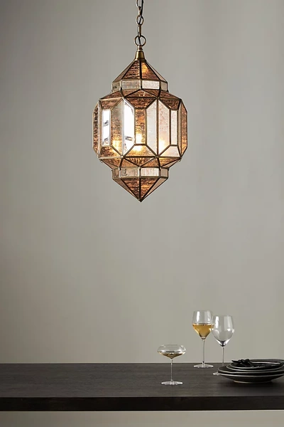 Anthropologie Marquise Lantern Pendant In Brown