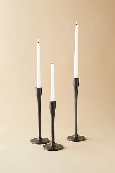 Terrain Matte Black Candlestick In Multicolor