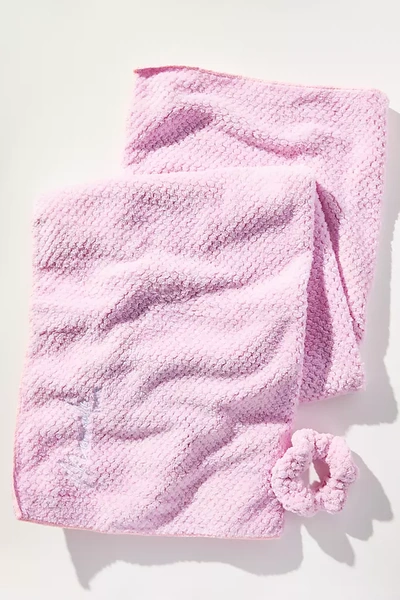 Mermade Hair Towel & Scrunchie Set In Pink