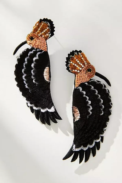 Mignonne Gavigan Hoopoe Bird Earrings In Black