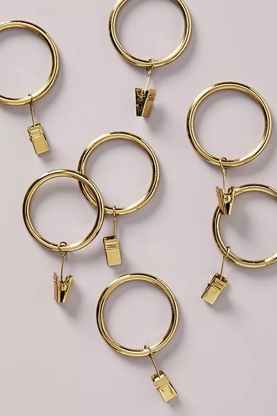 Anthropologie Mindy Curtain Rings, Set Of 7