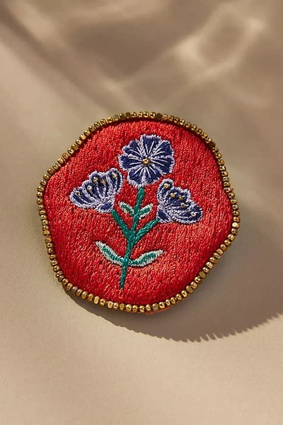 Mignonne Gavigan X Anthropologie Flower Brooch In Red
