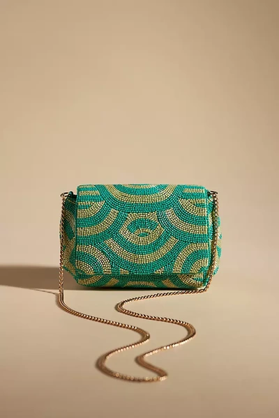 By Anthropologie Mini Beaded Graphic Clutch In Multicolor