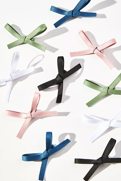 By Anthropologie Mini Bow Clips, Set Of 10 In Multicolor