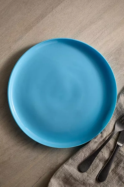 Terrain Milky Glass Plate In Blue