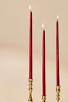 Anthropologie Mini Taper Candles, Set Of 12 In Burgundy