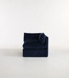Anthropologie Milou Oxford Blue Chenille Modular One-arm Right Chair