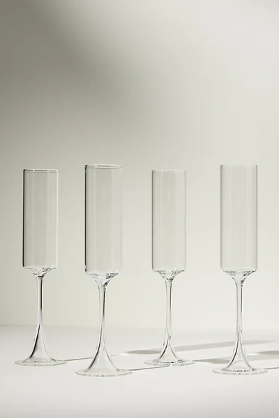 Anthropologie Morgan Flutes, Set Of 4 In Transparent