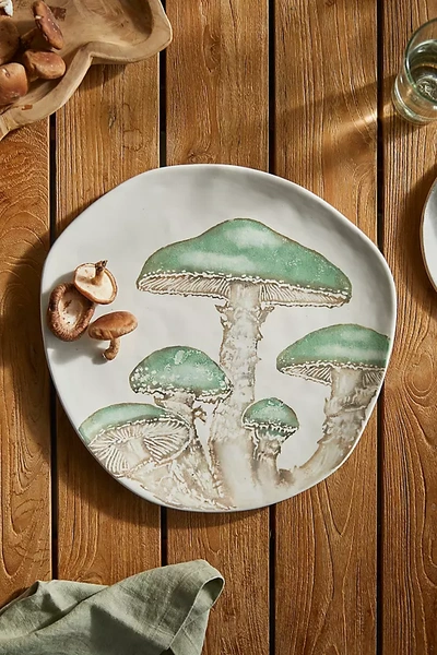 Terrain Mushroom Oval Serving Platter, Green