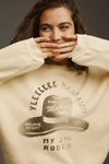 Mother Bowie X  The Drop Square Graphic Crewneck Sweatshirt In Yellow