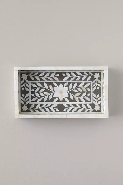 Terrain Mother Of Pearl Inlay Tray In Gray