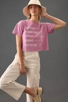 Mother The Grab Back Crop Tee Shirt One Of Each Tee Shirt In Purple