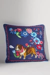 NATHALIE LETE NATHALIE LETE FOR ANTHROPOLOGIE EMBROIDERED SQUARE COTTON CUSHION