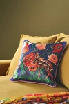 Nathalie Lete Embroidered Velvet Pillow In Blue