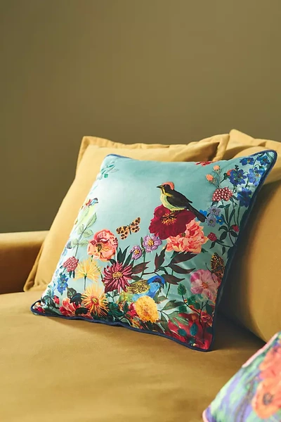 Nathalie Lete Embroidered Velvet Pillow In Multi