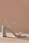 Badgley Mischka Womens Embellished Ankle Strap In Silver