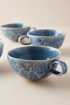 Anthropologie Old Havana Mugs, Set Of 4 In Blue