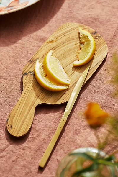 Terrain Olivewood Serving Board, Paddle In Neutral
