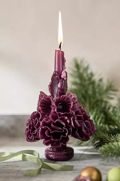 Terrain Oaxacan Floral Taper Candle, Medium In Purple