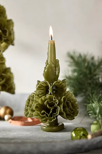 Terrain Oaxacan Floral Taper Candle, Medium In Green