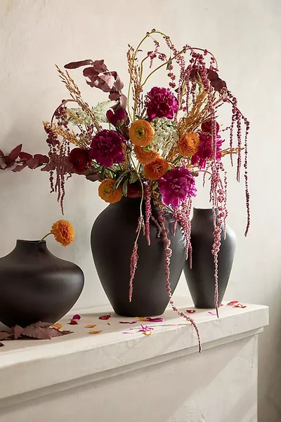 Terrain Organic Ceramic Vase, Tall Charcoal