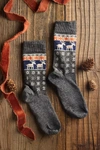 Terrain Nordic Reindeer Socks In Grey