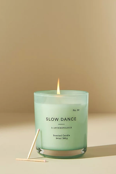 Nostalgia Nostlagia Fresh " Slow Dance" Glass Candle In Green