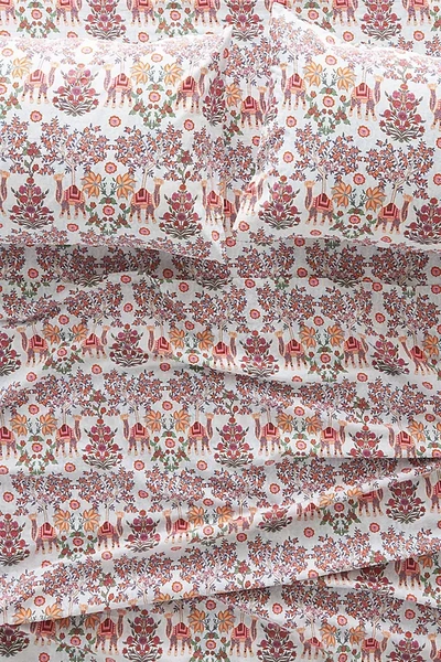 Anthropologie Organic Percale Printed Sheet Set In Multi