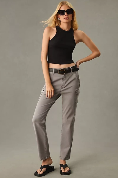 Paige Drew High-rise Wide-leg Cargo Jeans In Grey