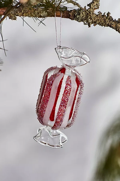 Terrain Peppermint Candy Glass Ornament In Red