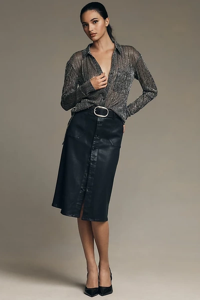 Paige Meadow Midi Skirt In Black