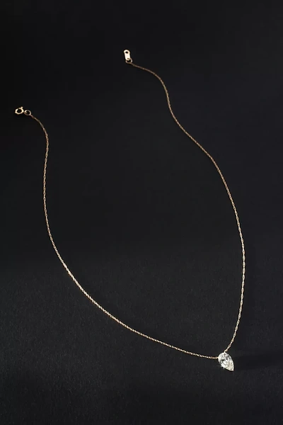 By Anthropologie Pear-shaped Diamond Necklace In Gold