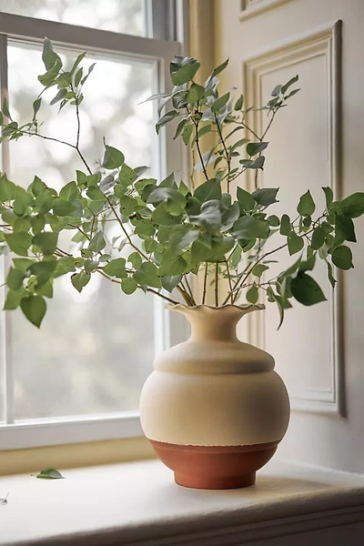 Anthropologie Petal Rim Colorblock Vase
