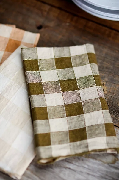 Terrain Plaid Napkin In Green